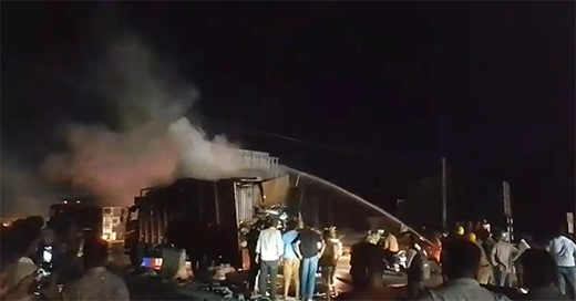 Lorry gutted in fire